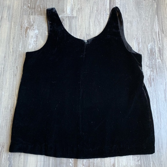 J Crew Black Velvet Tank Top Camisole Size 4P NEW - Picture 2 of 9